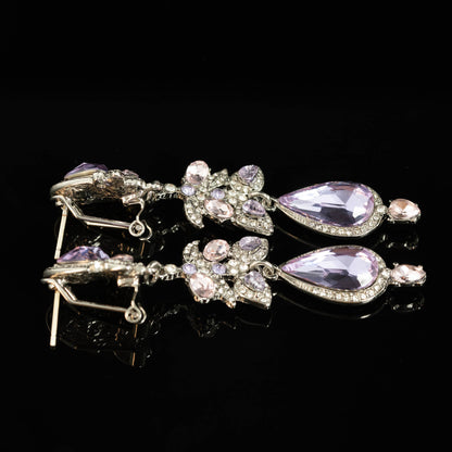 Vintage Crystal Cross Statement Handcrafted Earrings Handcrafted Design