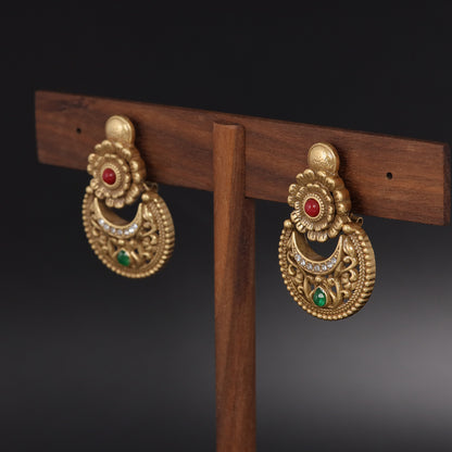 Vintage Crystal Geometric Artisan Earrings Timeless Style