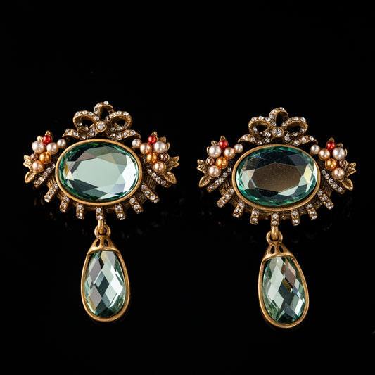 Vintage Timeless Elegant Statement Earrings Handcrafted Design