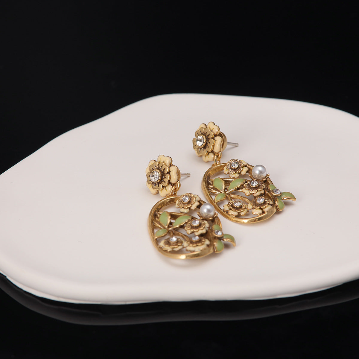Vintage Floral Artisan Handcrafted Earrings for Women