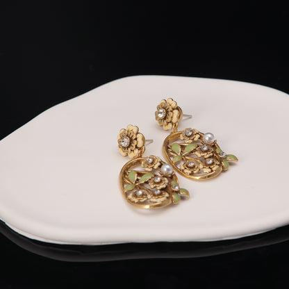 Vintage Floral Artisan Handcrafted Earrings for Women