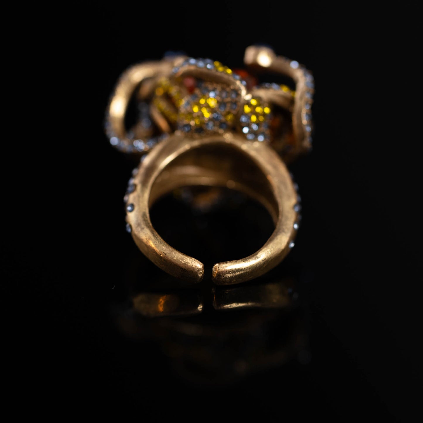 Vintage Natural Stone Geometric Elegant Handcrafted Open Ring Timeless Style
