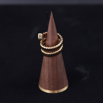 Vintage Cubic Zirconia Geometric Classic Open Ring