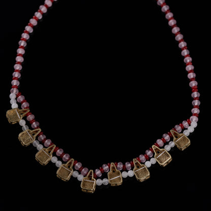 Vintage Agate Geometric Classic Necklace Gift Jewelry