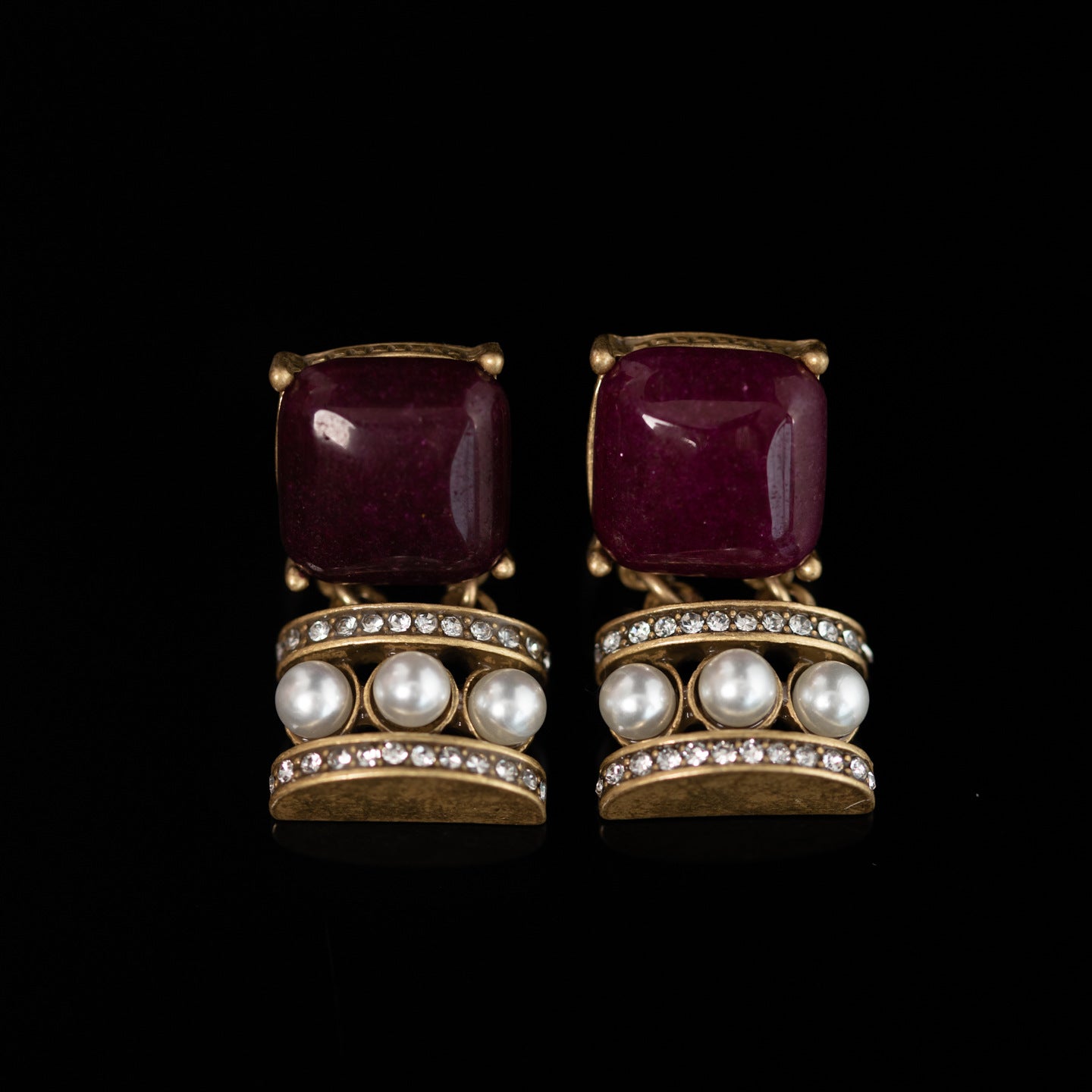 Vintage Timeless Natural Stone Geometric Jewelry Set
