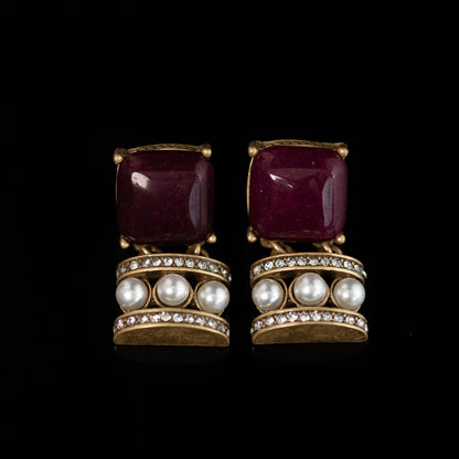Vintage Timeless Natural Stone Geometric Jewelry Set