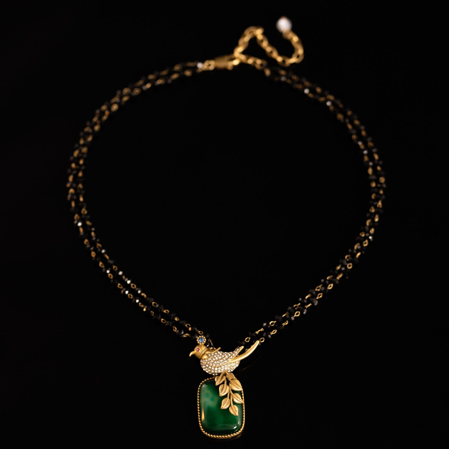 Vintage Agate Timeless Stone Inlay Necklace for Ladies