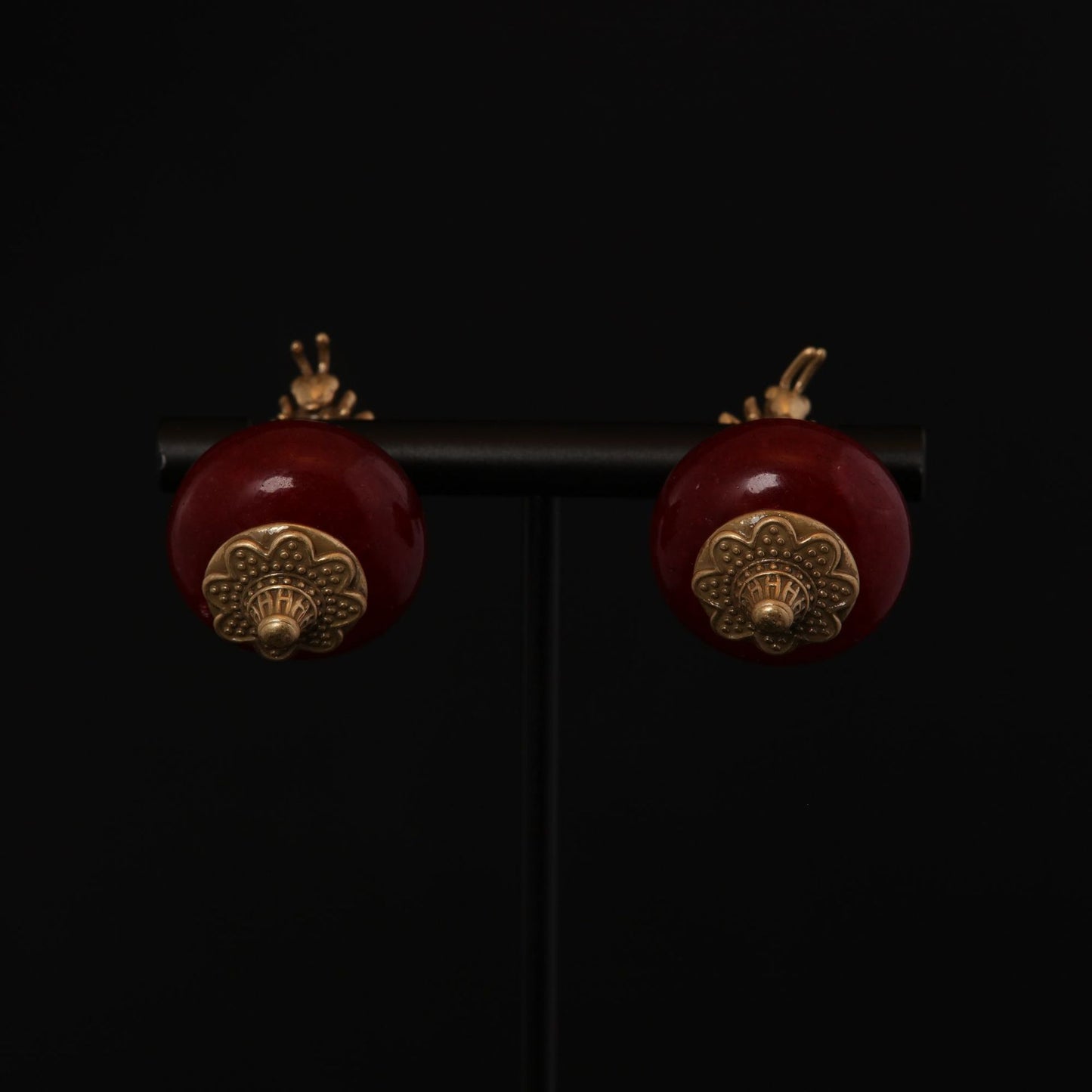 Vintage Natural Stone Statement Polished Earrings for Women