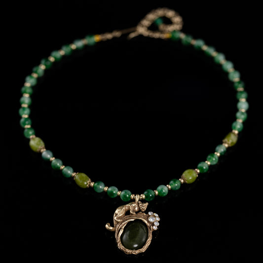 Vintage Natural Stone Star Artisan Necklace Timeless Style