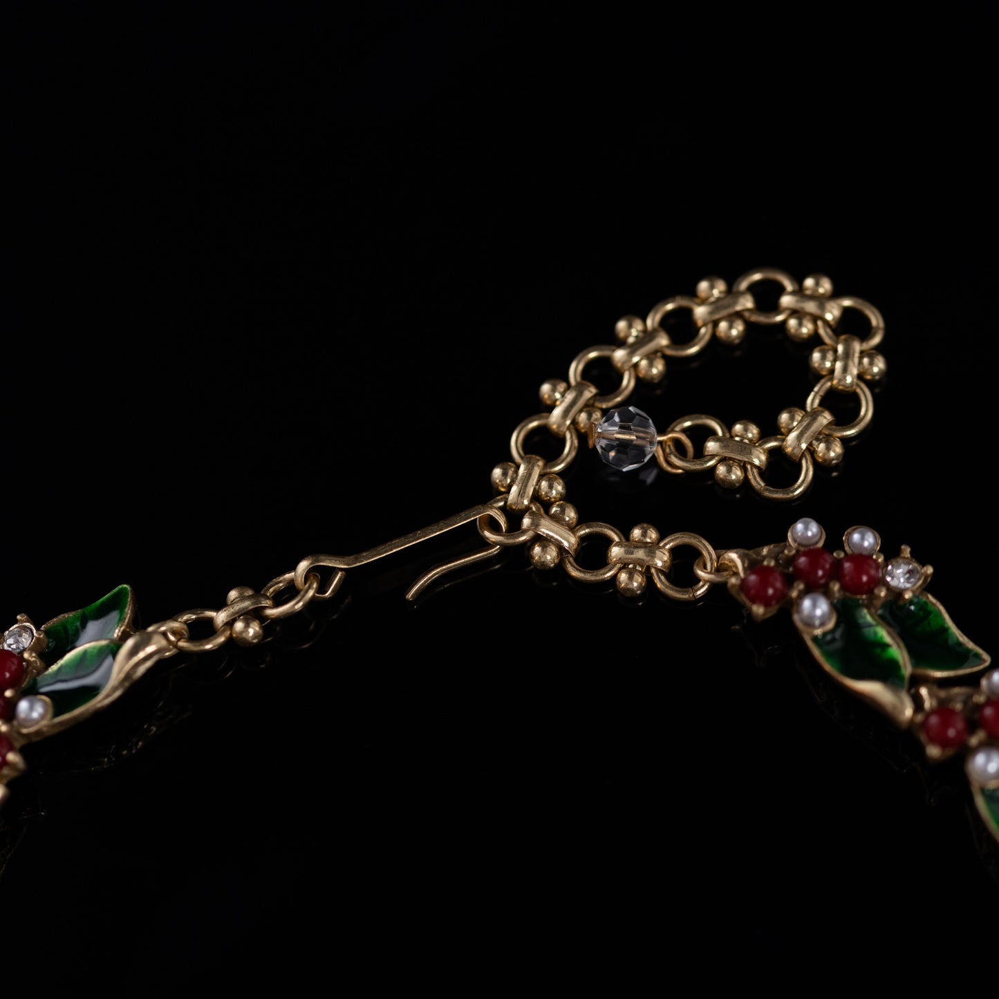 Vintage Enamel Elegant Refined Necklace Handcrafted Design