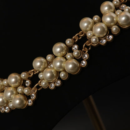 Vintage Pearl Heart Statement Necklace Gift Jewelry