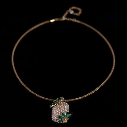 Vintage Crystal Floral Timeless Handcrafted Necklace Handcrafted Design