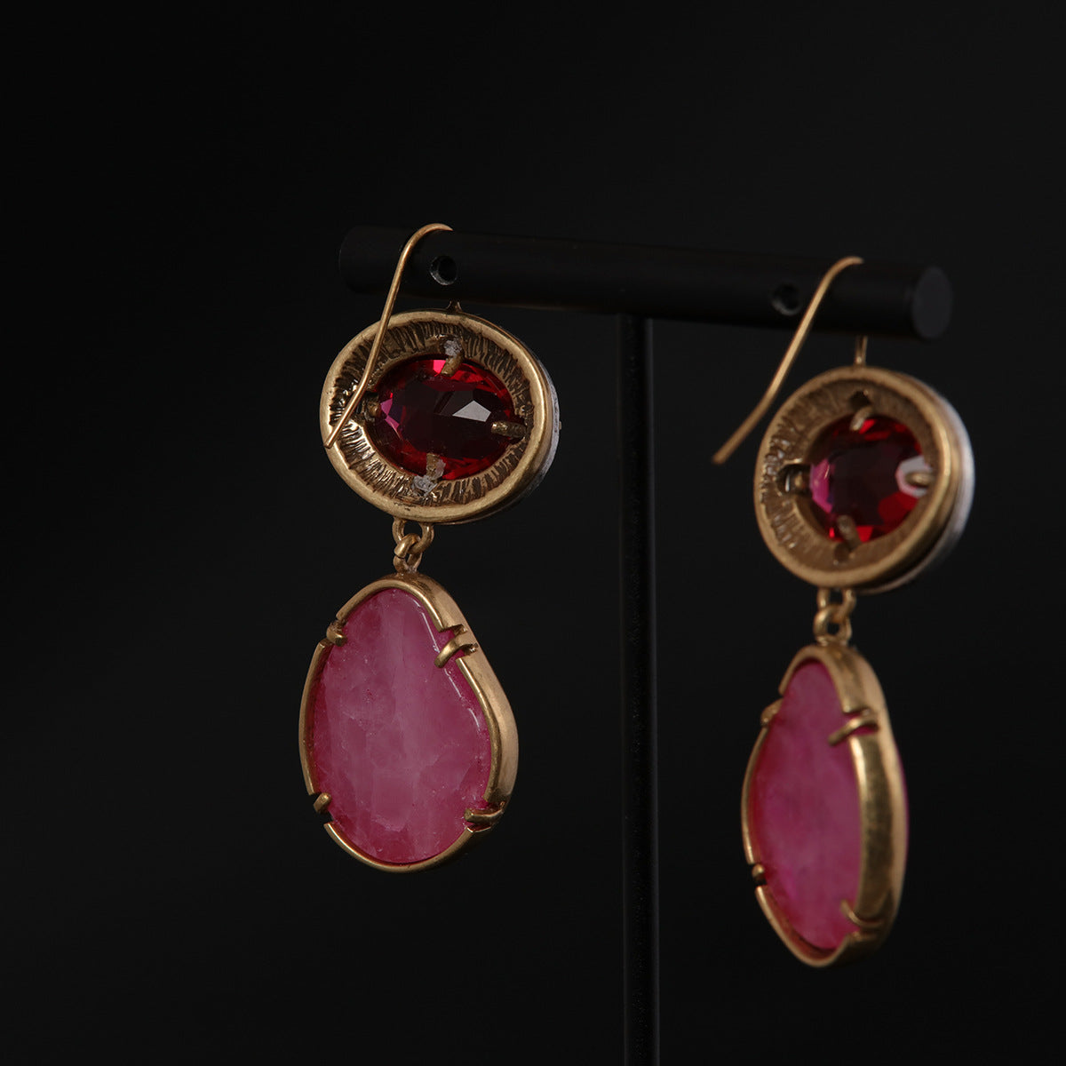 Vintage Natural Stone Statement Earrings Gift Jewelry