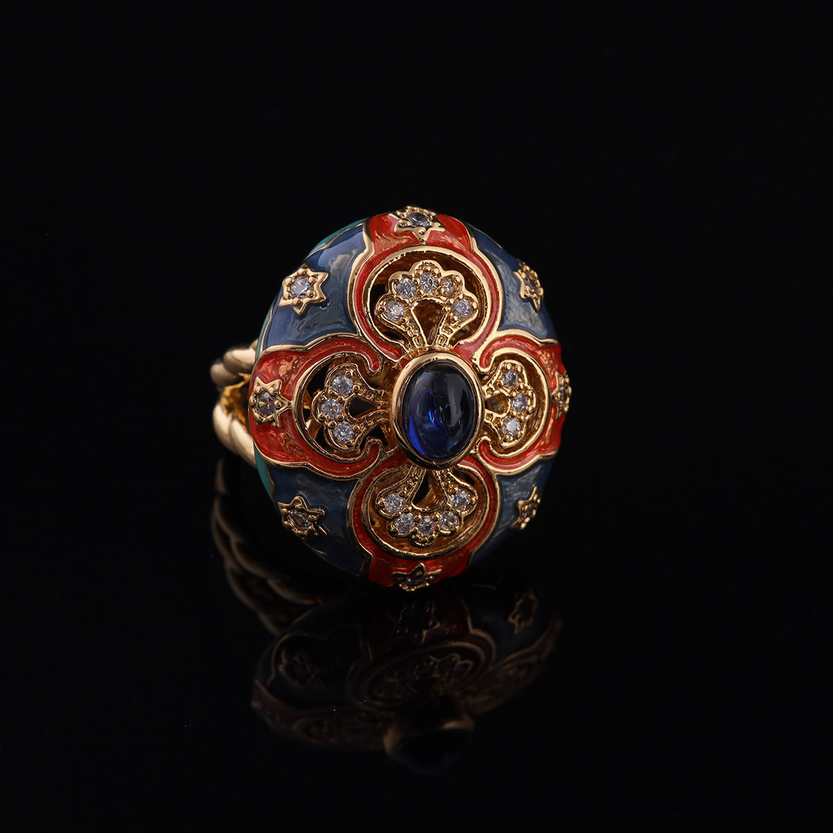 Vintage Luxury Enamel Geometric Jewelry Set Designer