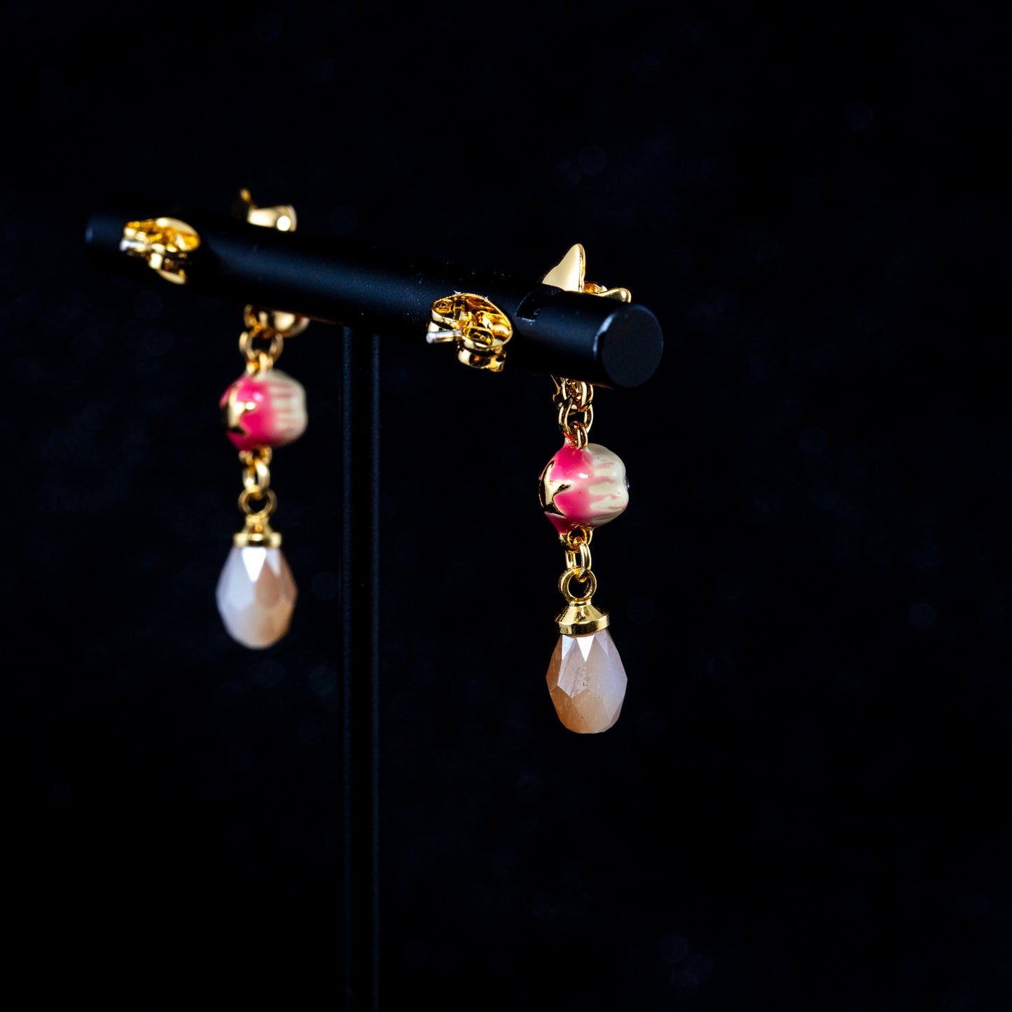 Vintage Crystal Floral Artisan Earrings Handcrafted Design
