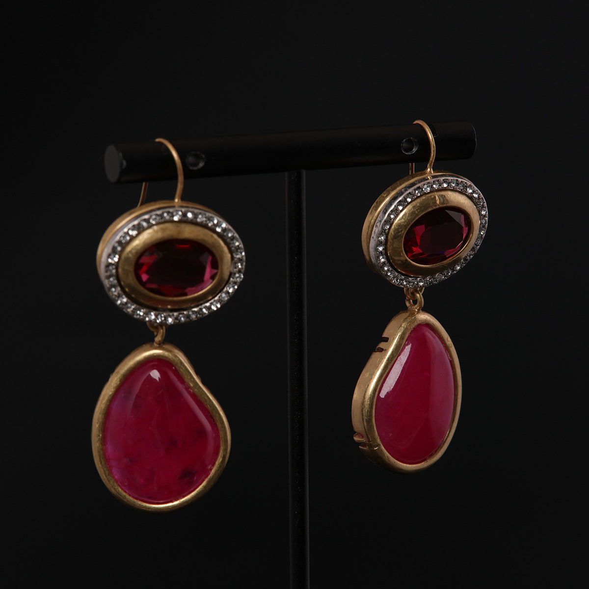Vintage Natural Stone Statement Earrings Gift Jewelry