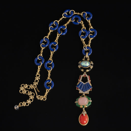 Vintage Enamel Refined Handcrafted Necklace for Women