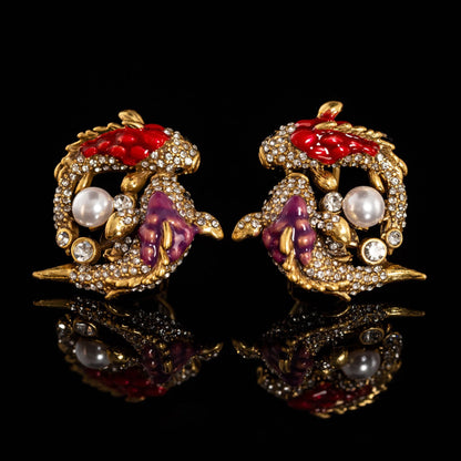 Vintage Enamel Timeless Handcrafted Earrings for Women