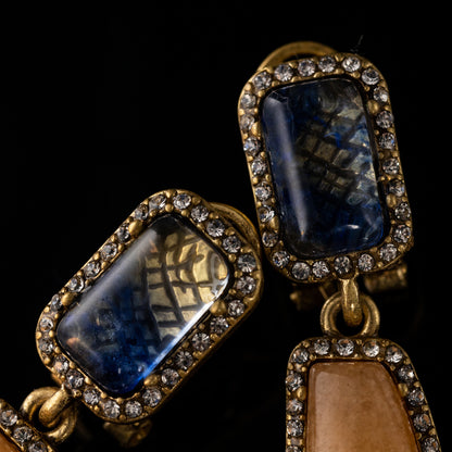 Vintage Natural Stone Geometric Luxury Earrings Gift Jewelry