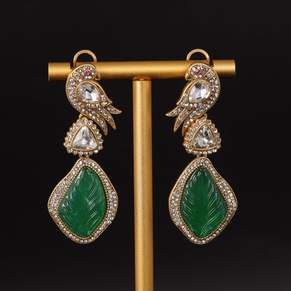 Vintage Leaf Timeless Stone Inlay Earrings for Women