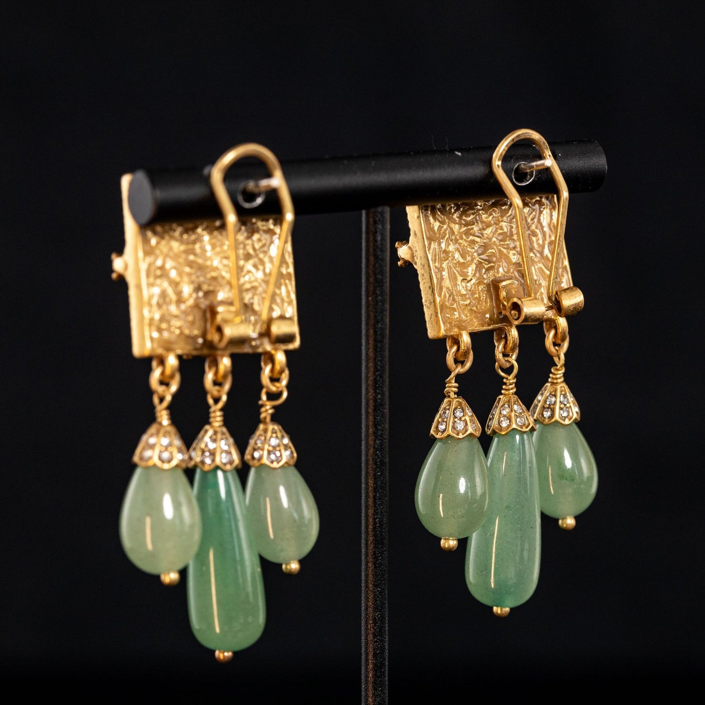 Vintage Natural Stone Heart Classic Earrings Timeless Style