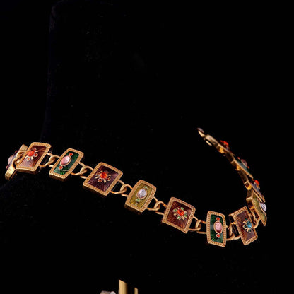 Vintage Geometric Luxury Polished Necklace Handcrafted Design