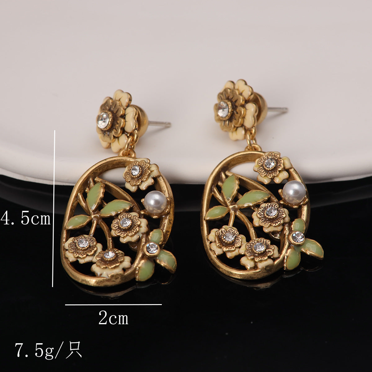 Vintage Floral Artisan Handcrafted Earrings for Women