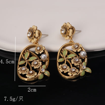 Vintage Floral Artisan Handcrafted Earrings for Women
