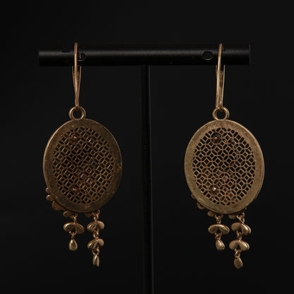 Vintage Enamel Statement Refined Earrings Gift Jewelry