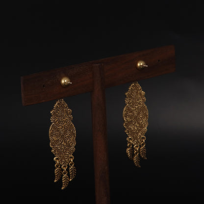 Vintage Leaf Luxury Elegant Earrings Handcrafted Design