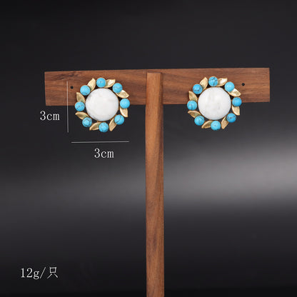 Vintage Natural Stone Timeless Handcrafted Earrings Handcrafted Design