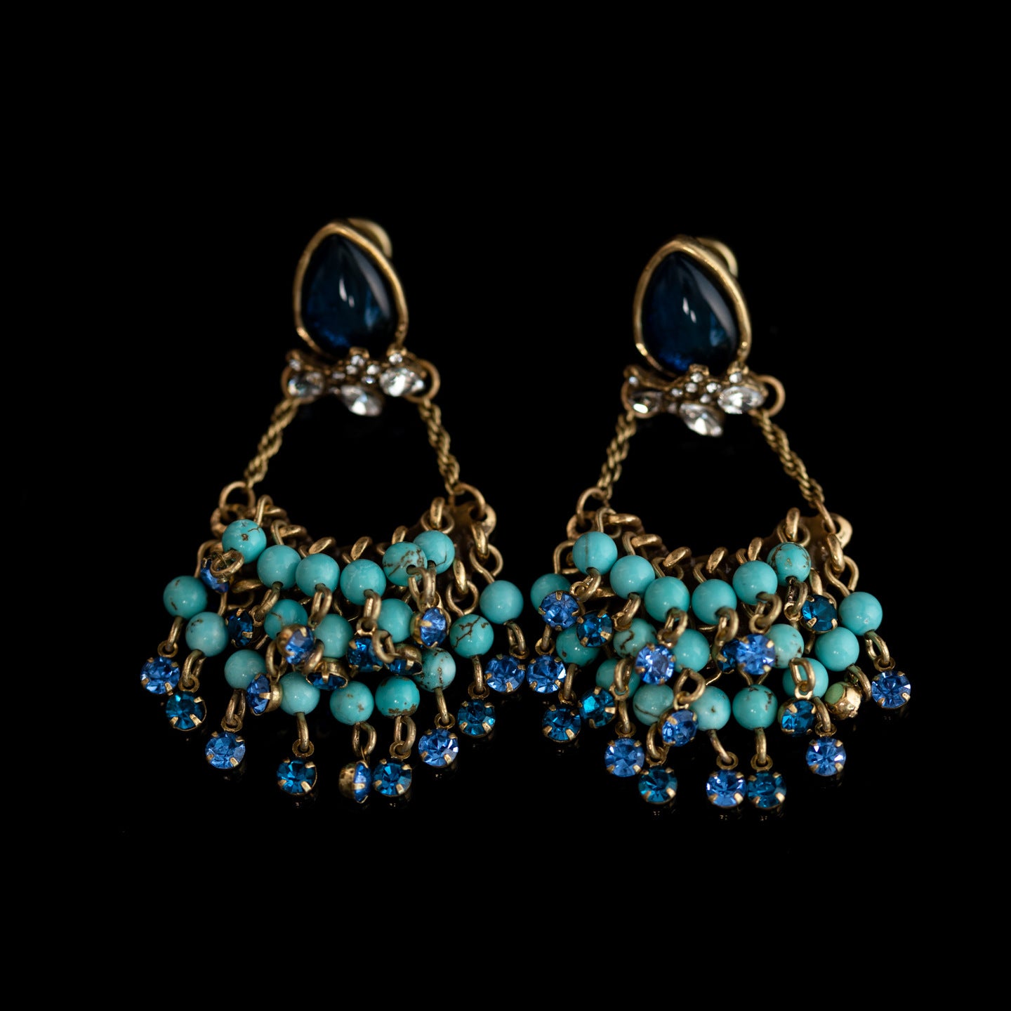 Vintage Natural Stone Geometric Refined Handcrafted Earrings Timeless Style
