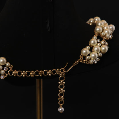 Vintage Pearl Heart Statement Necklace Gift Jewelry