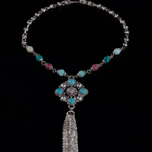 Vintage Glass Elegant Handcrafted Necklace for Women