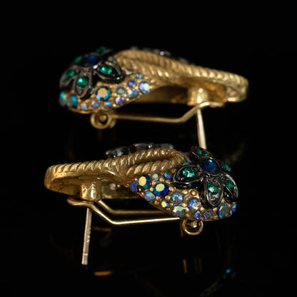 Vintage Conch Refined Stone Inlay Earrings for Ladies