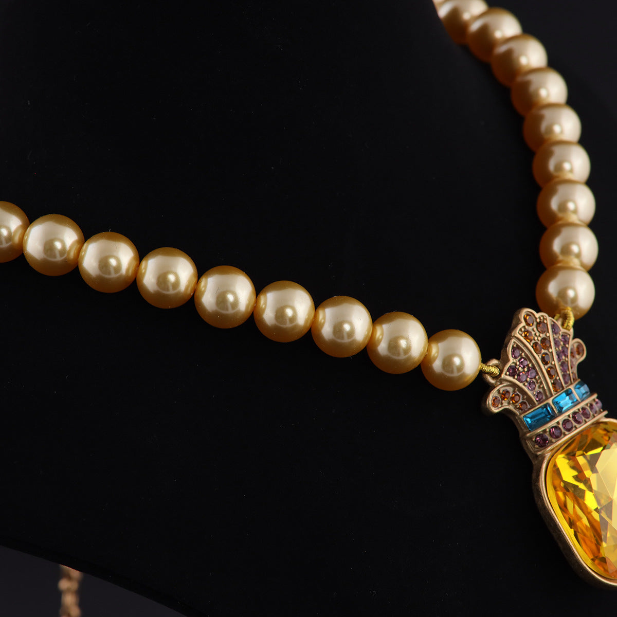 Vintage Timeless Stone Inlay Necklace Gift Jewelry