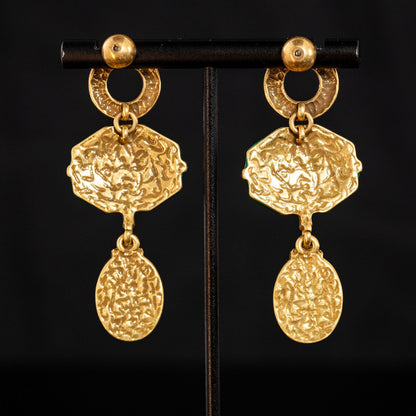 Vintage Enamel Star Artisan Handcrafted Earrings Timeless Style