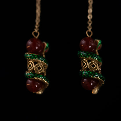 Vintage Enamel Classic Handcrafted Earrings Handcrafted Design