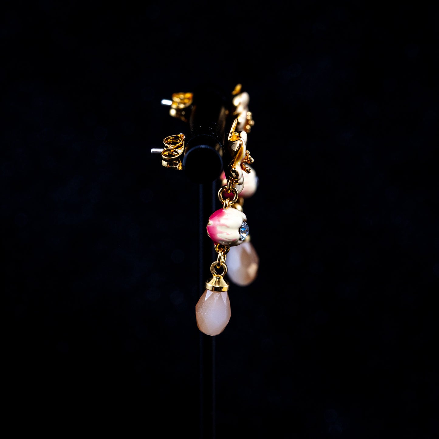 Vintage Crystal Floral Artisan Earrings Handcrafted Design