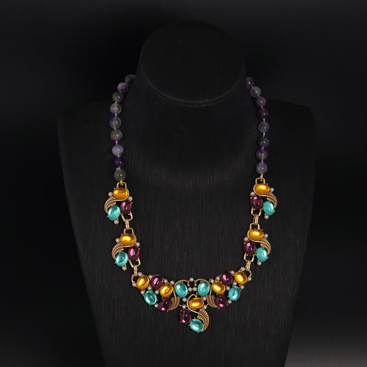Vintage Glass Heart Luxury Handcrafted Necklace Gift Jewelry
