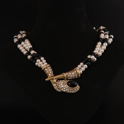 Vintage Pearl Geometric Refined Necklace for Ladies