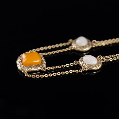 Vintage Natural Stone Refined Necklace for Women