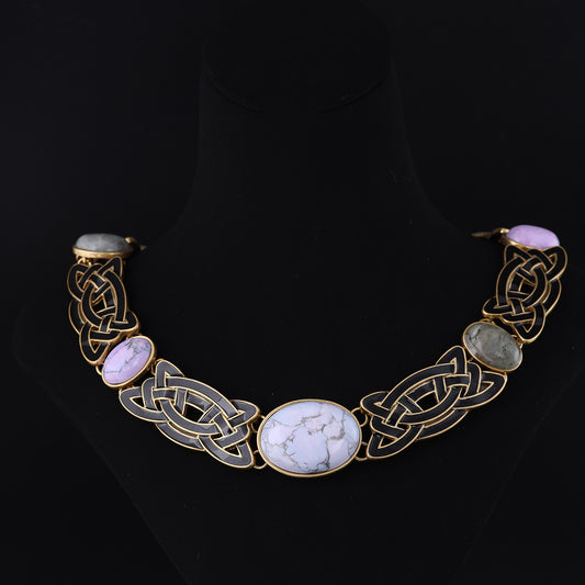Vintage Enamel Geometric Chic Necklace for Ladies