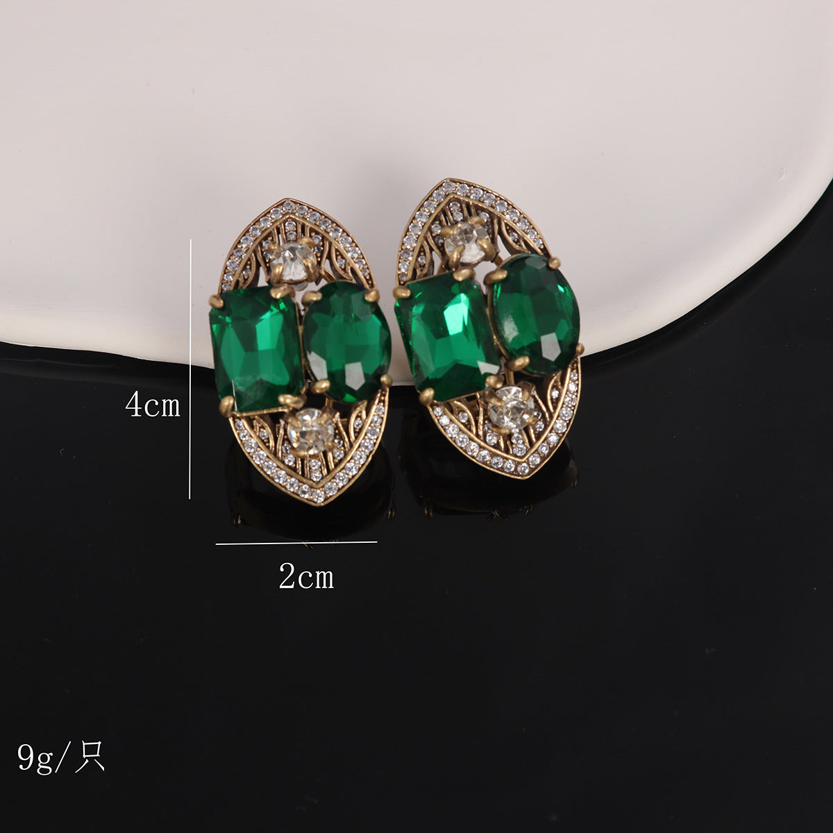 Vintage Chic Stone Inlay Earrings for Ladies