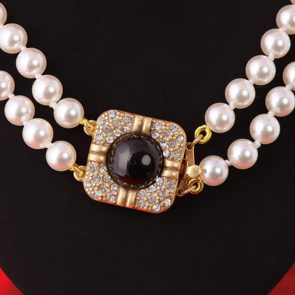 Vintage Pearl Geometric Elegant Polished Necklace Gift Jewelry