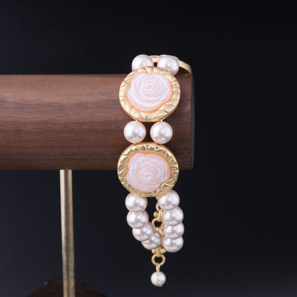 Vintage Pearl Floral Elegant Bracelet for Women