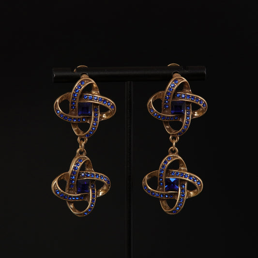 Vintage Classic Stone Inlay Earrings for Ladies