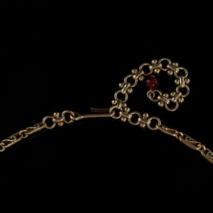 Vintage Enamel Heart Refined Necklace for Ladies