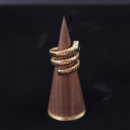Vintage Cubic Zirconia Geometric Classic Open Ring