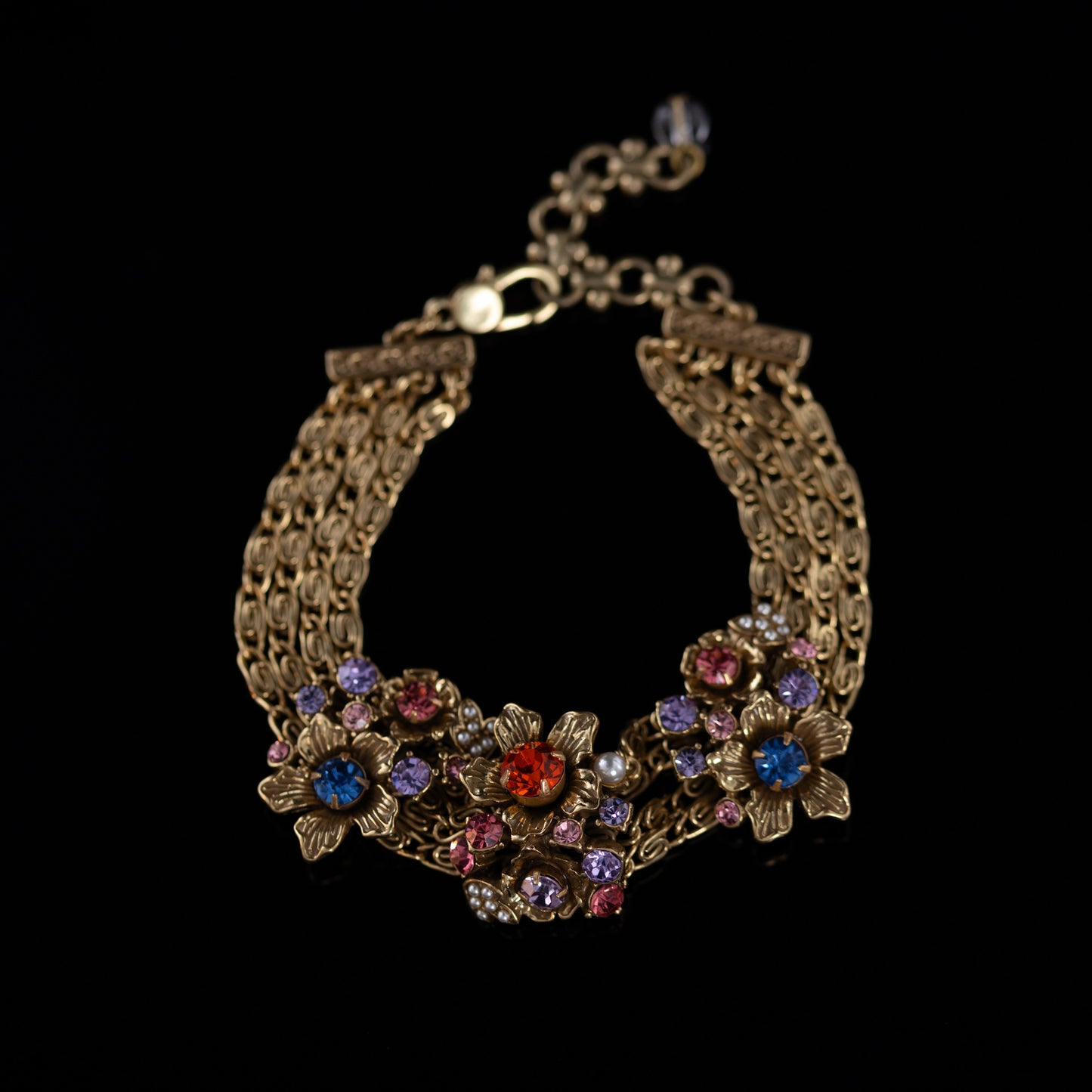 Vintage Crystal Retro Chic Handcrafted Bracelet for Women